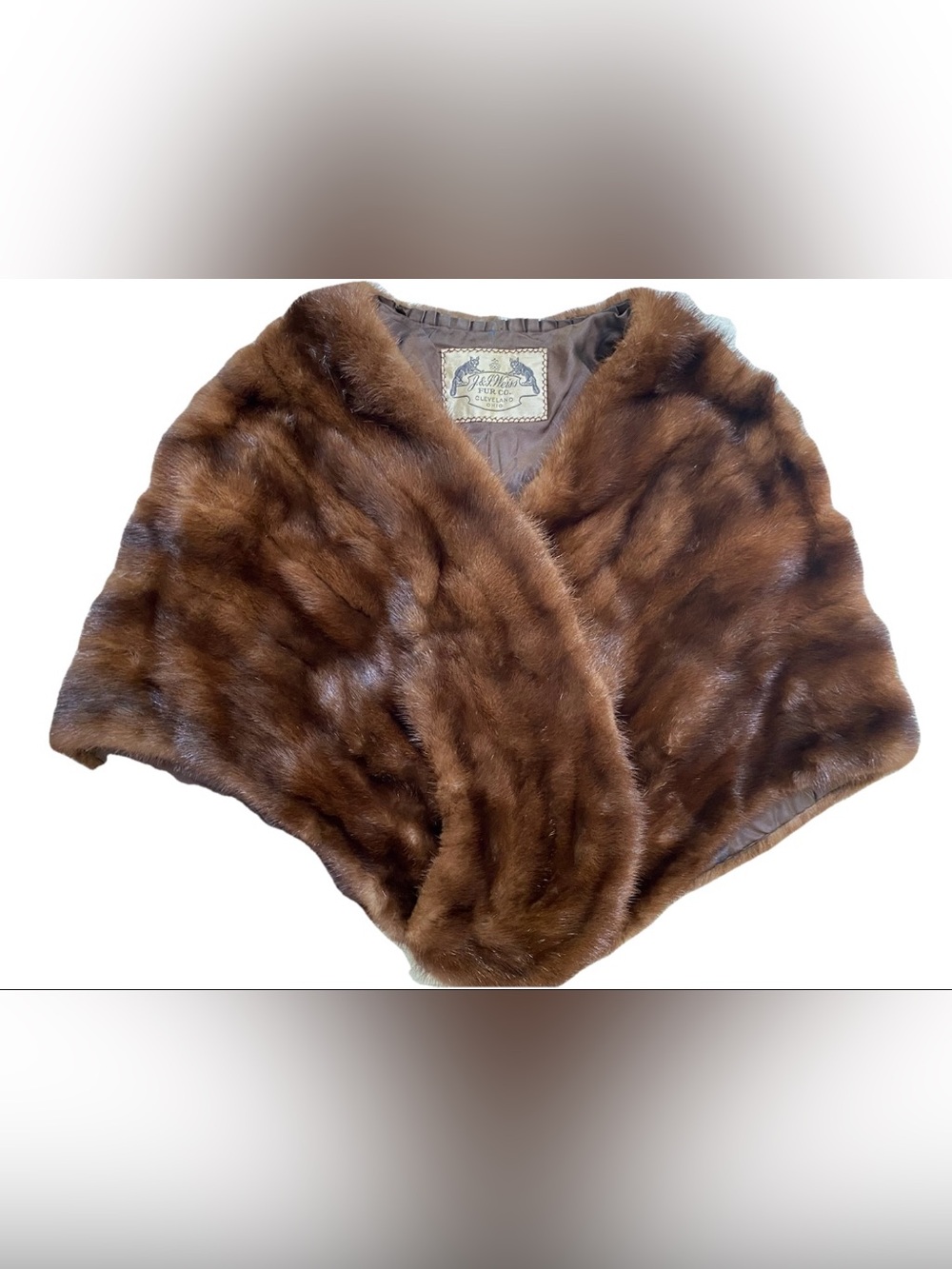 J & J Weiss Fur Co Cleveland Brown Fur Stole - Luxurious Women’s Accessory